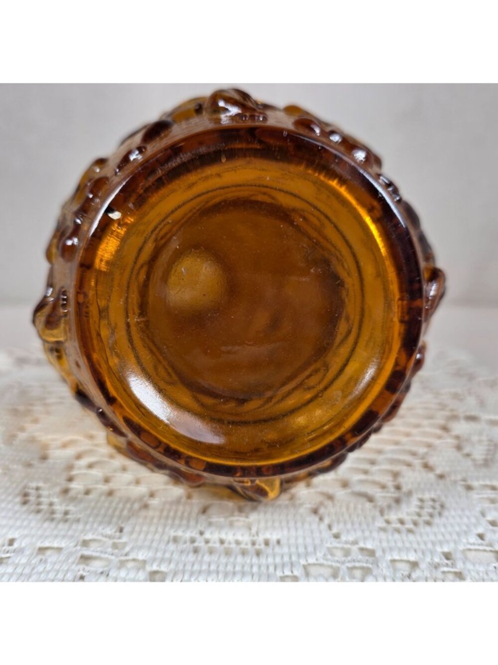 Vintage Italian Empoli Amber Glass Genie Bottle Decanter Rossini Style 1970s MCM - Picture 9 of 10